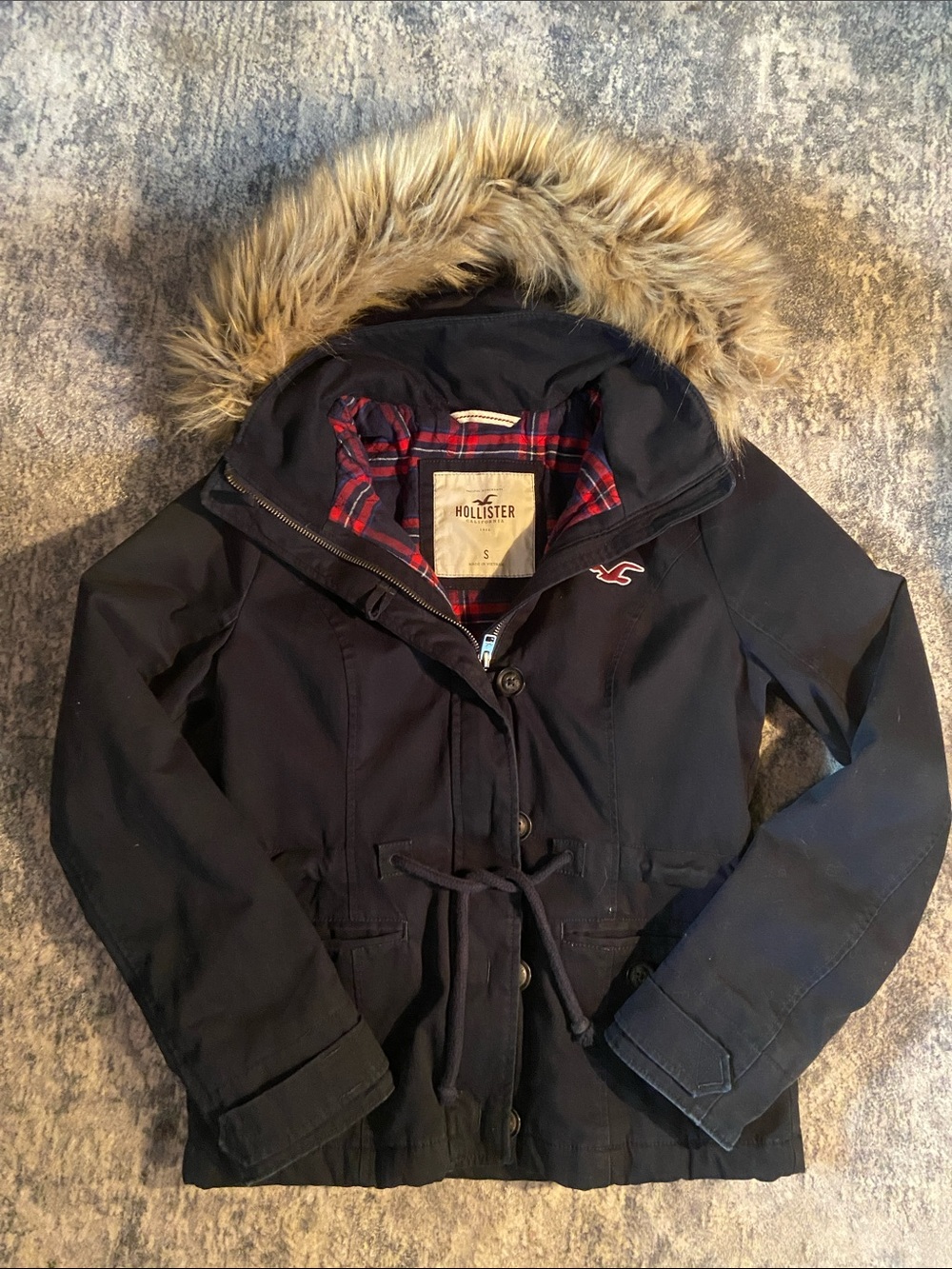 Hollister fur hood coat